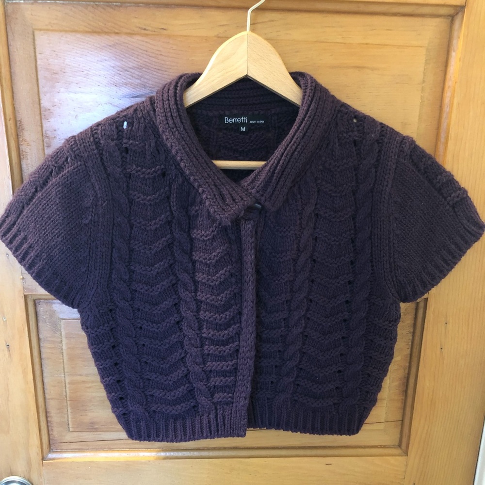 Berretti purple cropped short-sleeve sweater